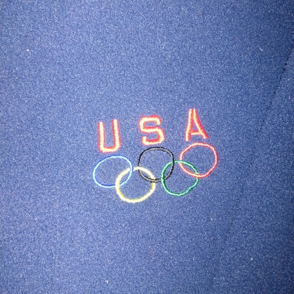 VTG 90s USA Olympics Jacket Men’s Fleece Full Zip Sweater - Picture 2 of 7